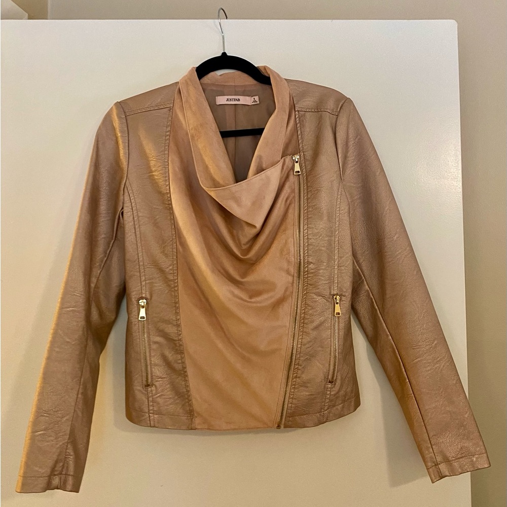 JustFab Light Salmon Pink Jacket/Top -Long-sleeve Small